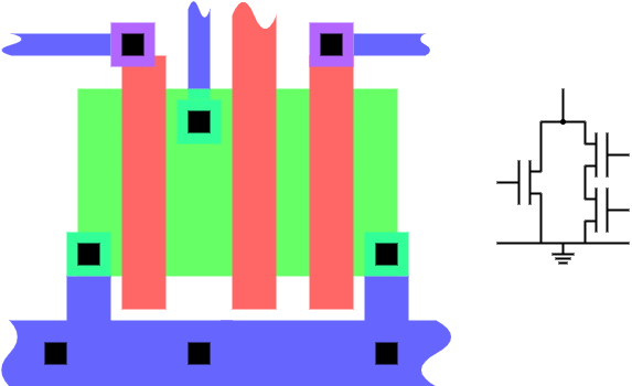 Series and
 parallel CMOS layout.